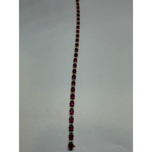 Red Natural 18k Gold Ruby 9.75ct & Diamond 0.43ct Bracelet For Sale - Image 8 of 10