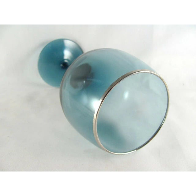 Contemporary Lenox Blue & Platinum Trim Water Glass Goblets - Set of 8 For Sale - Image 3 of 5