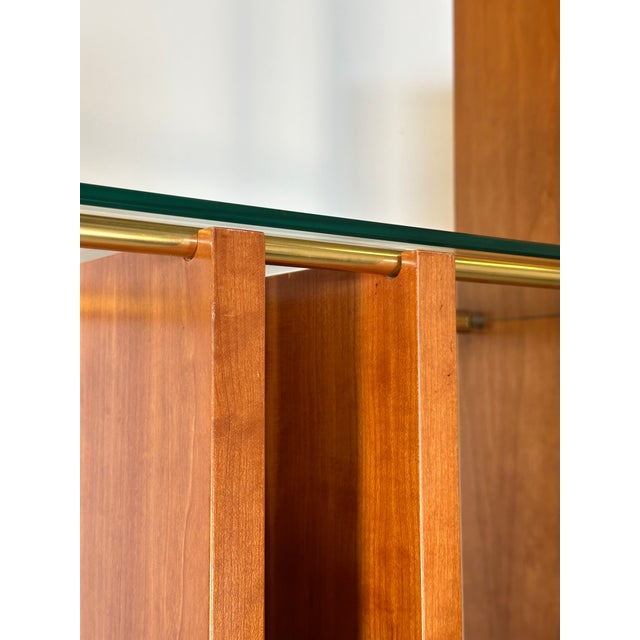 Cherrywood Display Case on Wheels, 1990s For Sale - Image 11 of 15