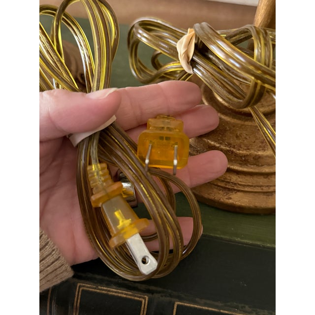 Ornamental & Decorative Materials 1990s Currey and Company Table Lamps Gold Leaf Palm Detail 32 Inch Tall - a Pair For Sale - Image 7 of 12