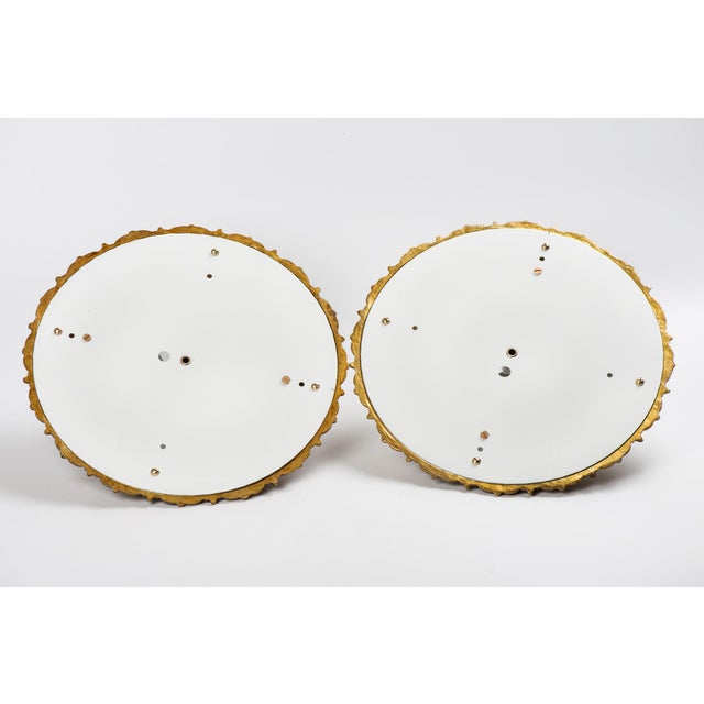 1950s Spanish Neo-Rococo Solid Bronze Flush Mount Ceiling Light For Sale - Image 6 of 10