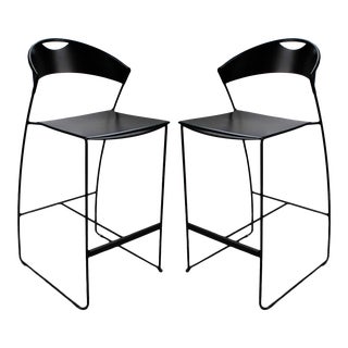 Cerruti Baleri Italy "Juliette" Bar Stool Pair by Hannes Wettstein For Sale