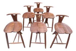Organic Walnut Counter Stools. Man Cave Boasts. Set of 6 / Will Separate - Sell as 3