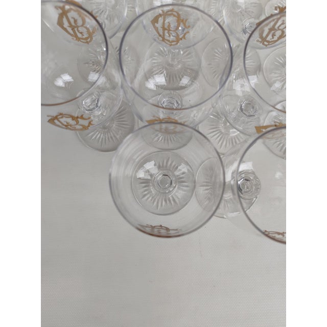 Large Crystal Glasses from Saint Louis, Early 20th Century, Set of 14 For Sale - Image 5 of 7