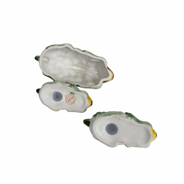 Late 20th Century Vintage Vietri “Spring Vegetables” Rabbit Butter Cover and Salt and Pepper Shakers, Made in Italy - Set of 3 For Sale - Image 5 of 5