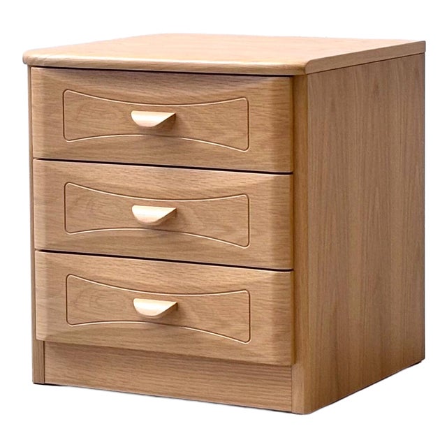 Vintage Bedside Table in Light Wood For Sale