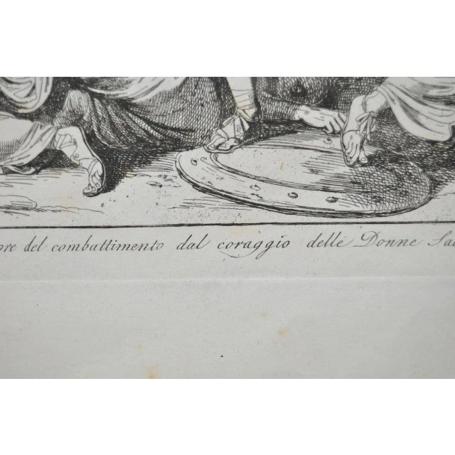Paper Bartolomeo Pinelli Engraving "Courageous Women" c. 1818 For Sale - Image 7 of 10