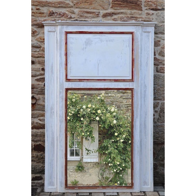 Large Directoire period overmantel mirror (late 18th century), in its beautiful original patina, from a manor house in...