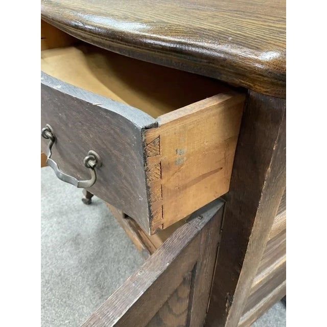 Antique Oak Sideboard Cabinet, Early 1900s Small Server, Dovetail Drawer, Arts & Crafts Bar Cabinet, Vintage Entryway Chest For Sale - Image 6 of 7