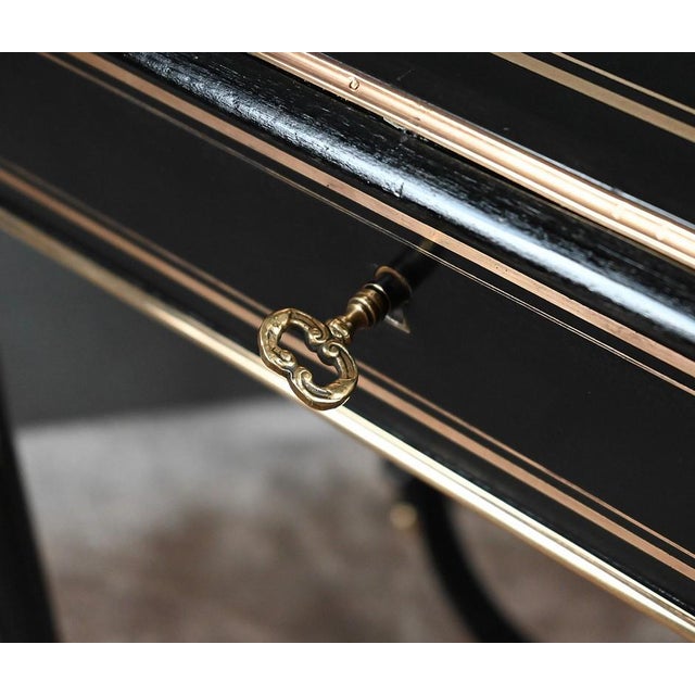 Black Late 19th Century Napoleon III Blackened Wood Worktable For Sale - Image 8 of 18
