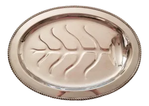 Vintage Silverplate Tree of Life Footed Turkey Platter With Well