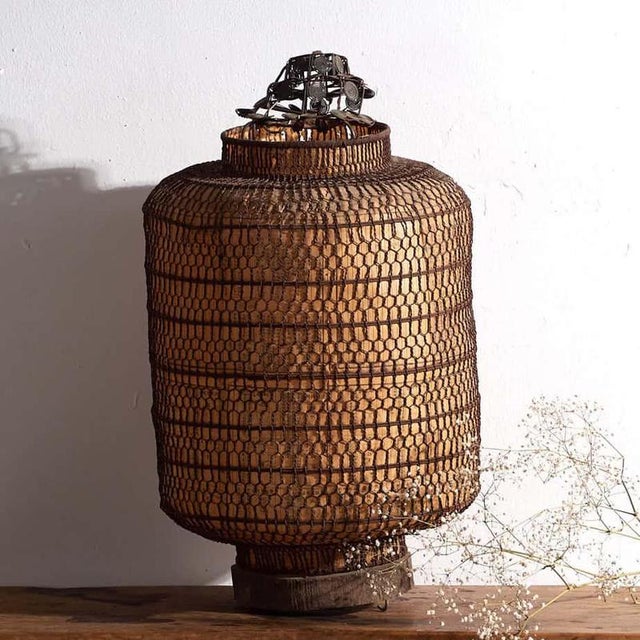 Brown Antique Chinese Pendant Lamp, 1900s For Sale - Image 8 of 8