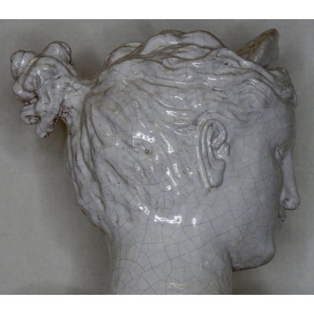 Terracotta Glazed Bust of Diana Goddess of Hunt For Sale - Image 9 of 11