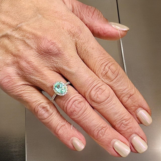 Natural Colombian Emerald Diamond Ring Size 6.5 14k W Gold 2.98 TCW Certified For Sale - Image 4 of 10