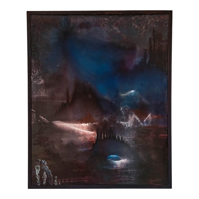 Lucienne Berthon (1926–2012) – Original Oil on Board, Abstract Landscape For Sale