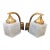 Vintage Art Deco Light Old Lamp Wall Sconces Fixture Brass & Esso Kerosene Cube Glass Shade Ship Light - a Pair For Sale