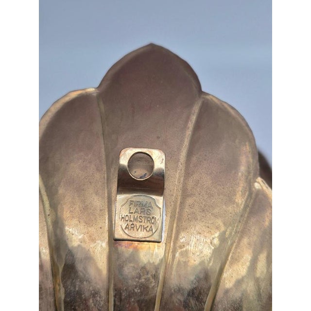Swedish Modern Classic Candle Sconces in Brass attributed to Lars Holmström, Arvika, 1940, Set of 2 For Sale - Image 4 of 5
