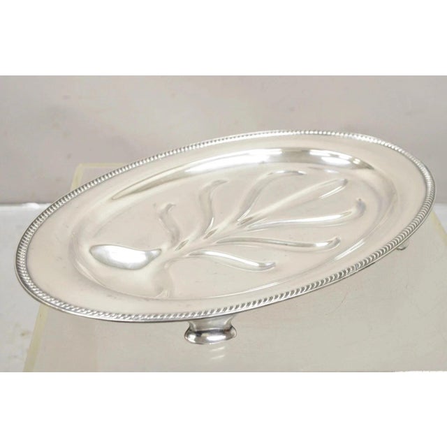 Mid 20th Century Community Plate English Regency Silver Plated Oval Meat Cutlery Serving Platter For Sale - Image 10 of 11