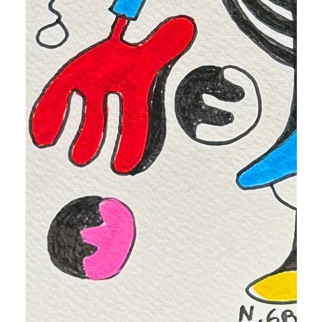 Prelude in Blue — Small Abstract Figurative Drawing (8 X 8 In, 2025) For Sale In Chicago - Image 6 of 7