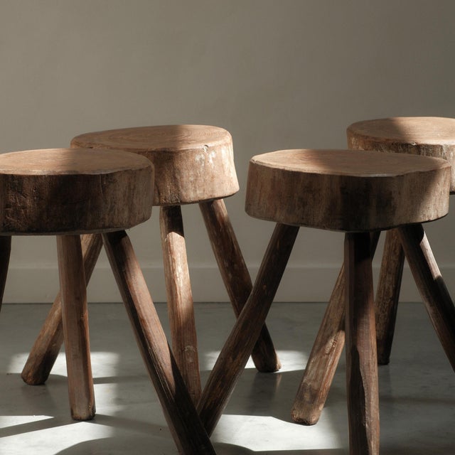 1960s Brutalist Coffee Table with Stools, 1960s, Set of 5 For Sale - Image 5 of 14