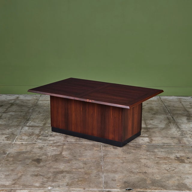 1950s Rosewood Sliding Coffee Bar Table by E. Pedersen & Søn For Sale - Image 5 of 18