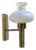 Scandinavian Modern Brass & Opaline Glass Wall Sconce from Vitrika, 1970s For Sale
