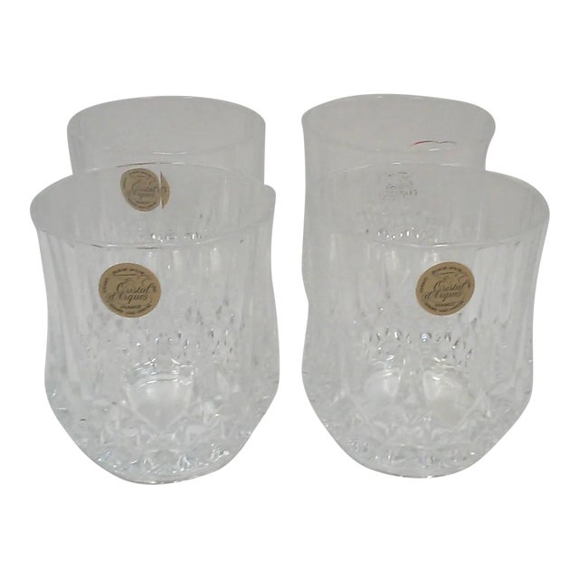 French Crystal Rock Glasses - Set of 4 For Sale