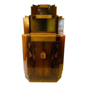 1930s Art Deco Skyscraper Corner Cabinet in the Manner of Paul Frankl