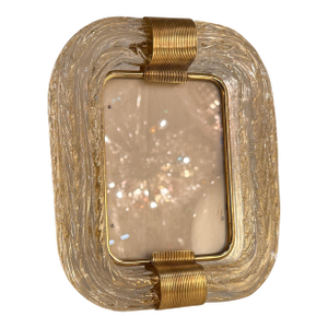 Italian Hand-Made Picture Frame Gold Murano Glass