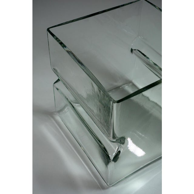 1960s Space Age Italian Barbini Murano Glass Cube Vase, 1960s For Sale - Image 5 of 10