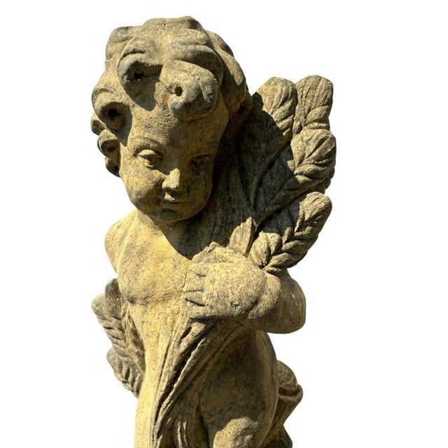 English Four Season Cherub Statues in Stone, Set of 4 For Sale - Image 12 of 18