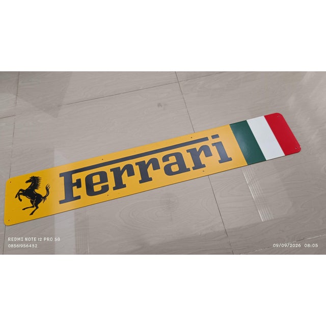 Vintage Ferrari Metal Sign Advertising 2026 Reproduction 1.3mm Heavy Steel Decor For Sale - Image 9 of 11
