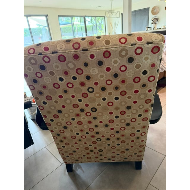 Living Room Chair - Playful Contemporary With Solid Wood Arms For Sale - Image 4 of 4