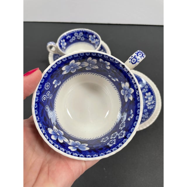 Royal Blue Vintage Copeland Spode Blue and White ‘Spode’s Tower’ Transferware Tea Set for Two - 6 Pieces For Sale - Image 8 of 13