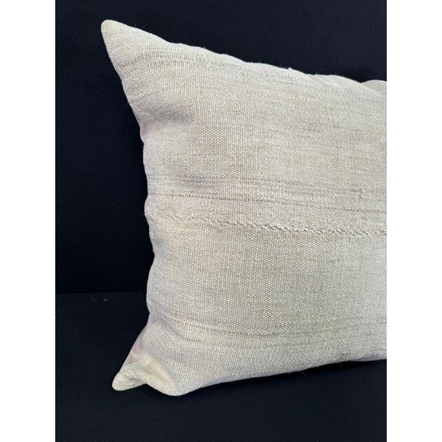 Contemporary Turkish Hemp Pillow Cushion Natural Beige Pillow Cushion Cover 24x24 For Sale - Image 3 of 4