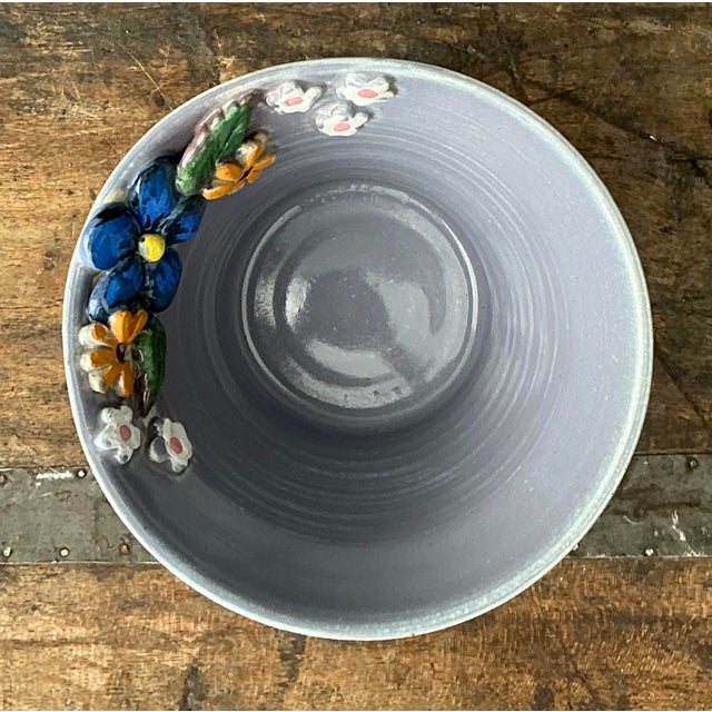 This enchanting original studio pottery bowl is a whimsical celebration of nature and artisanal craftsmanship. Hand-thrown...