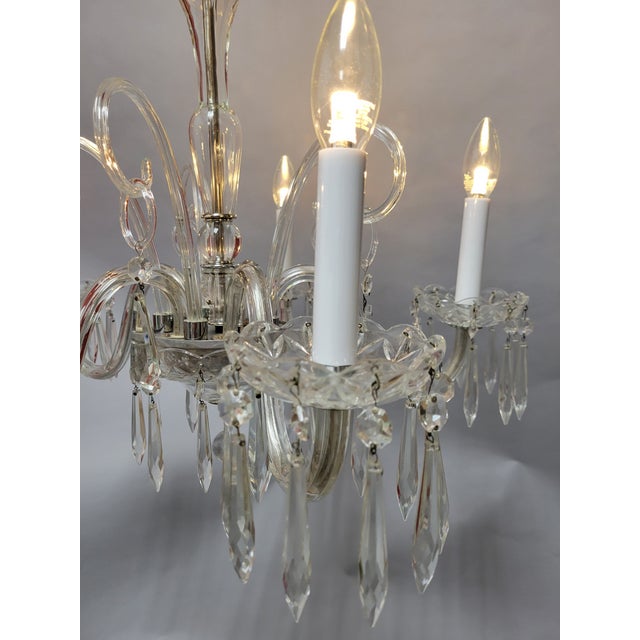 Mid 20th Century 20th Century Traditional Crystal Chandelier-5 Arm For Sale - Image 5 of 10