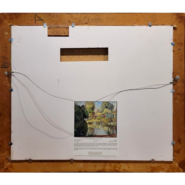 Oliver Milburn - Water Lilies - 1920s Impressionist - Oil Painting For Sale - Image 12 of 12