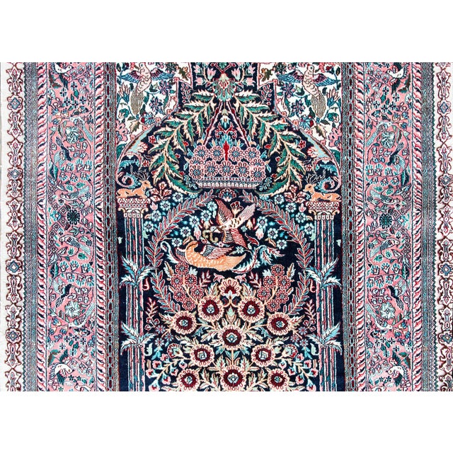 Vintage Silk Prayer Rug For Sale - Image 12 of 15