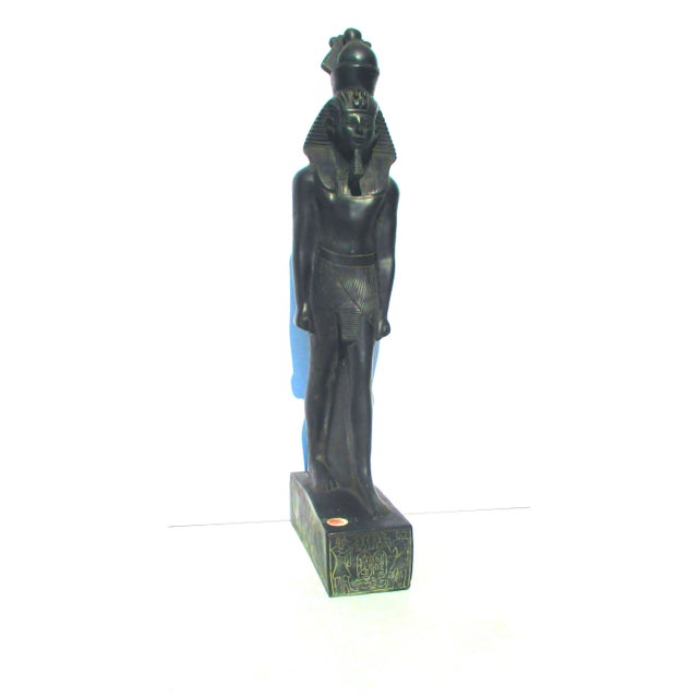 1980s Egyptian Hand Made Statue of Pharaoh For Sale - Image 13 of 13