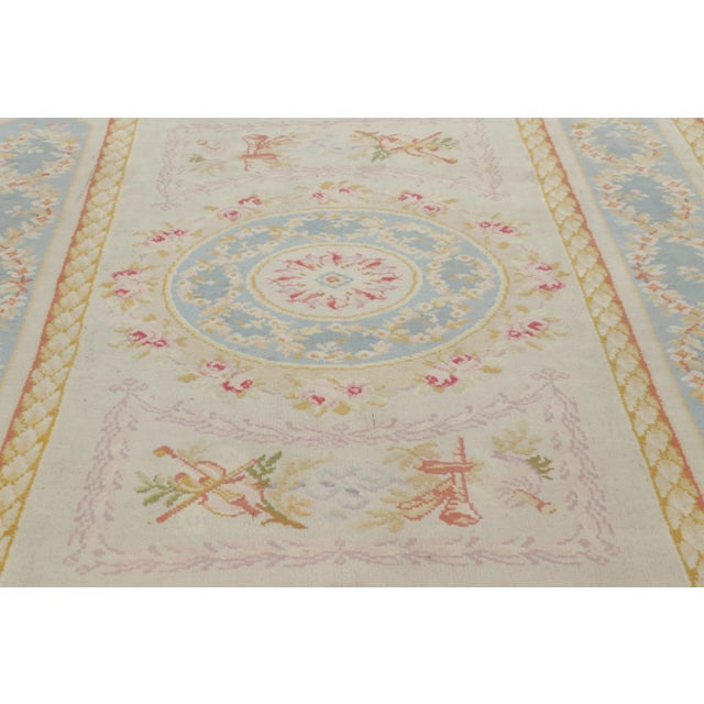 French Oversized Antique French Savonnerie Rug With Floral Medallion From Rug & Kilim For Sale - Image 3 of 7