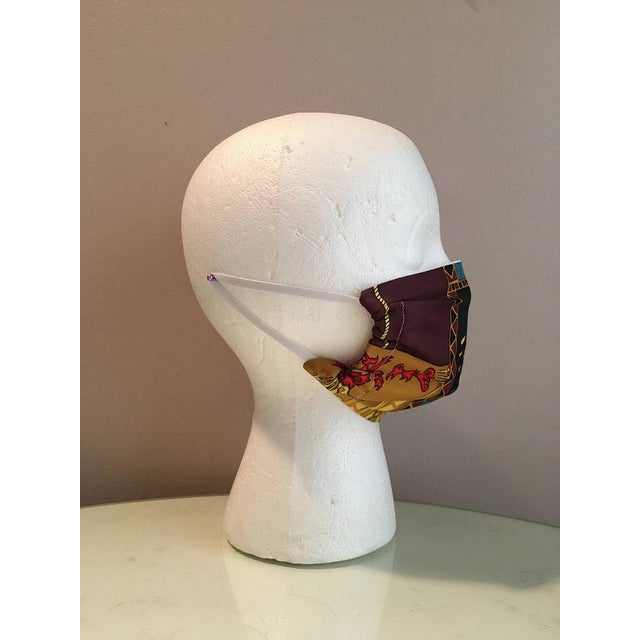 1990s 1990s Hermes Handmade Le Tarot Silk Scarf Face Mask For Sale - Image 5 of 6
