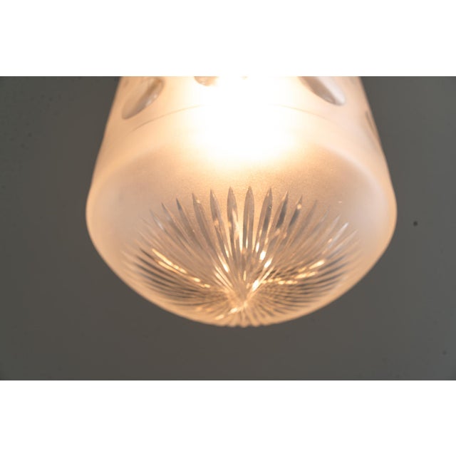 Metal Historistic Brass Ceiling Lamp with Cut Glass Shade, Vienna, Austria, 1890s For Sale - Image 7 of 18