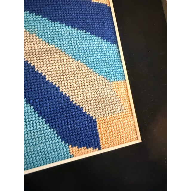 1980s Art Deco Revival Framed Needlepoint Velvet Mat For Sale In West Palm - Image 6 of 10