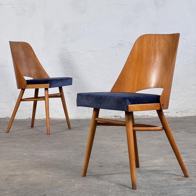 Mid-Century Modern Dining Chairs by Radomír Hofman for Ton, 1960s, Set of 2 For Sale - Image 12 of 14