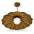 Art Deco Scalloped Brass Semi Flush Ceiling Light, Vintage Flower Pendant Fixture With Milk Glass Globe For Sale - Image 3 of 12