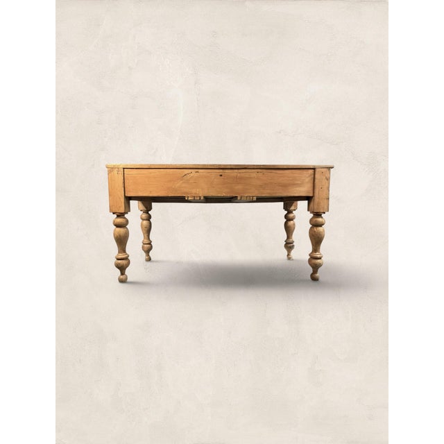 Antique Three Drawer Pine Harvest Table For Sale - Image 11 of 11