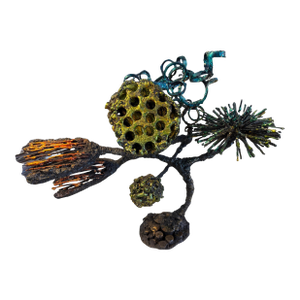 James Bearden 2022 Brutalist Blacked Steel and Enamel Tree