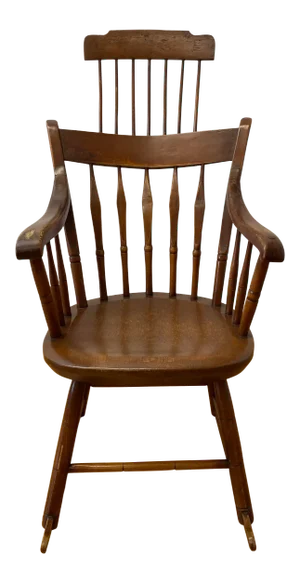 19th Century American Hitchcock High Back Rocking Chair
