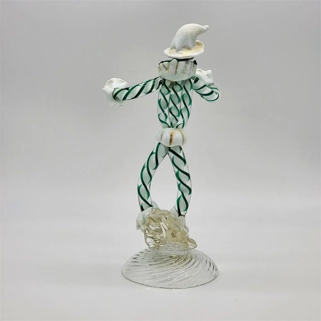 Seguso 1950s Seguso Murano Commedia Dell'Arte Glass Figurine For Sale - Image 4 of 13